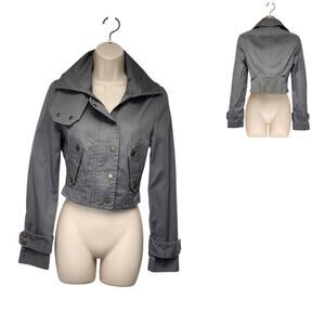 BCBGMAXARIA Long Sleeve Motorcycle Jacket Color Gray Size XXS